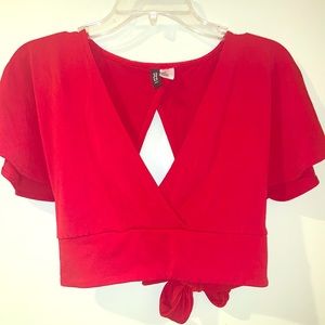 Red crop top